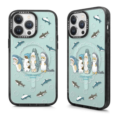 Garmma - Mofusand 貓福珊迪 iPhone 系列 磁吸款保護殼 鯊鯊貓貓
